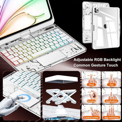 Transparent Rotating iPad Keyboard Case features