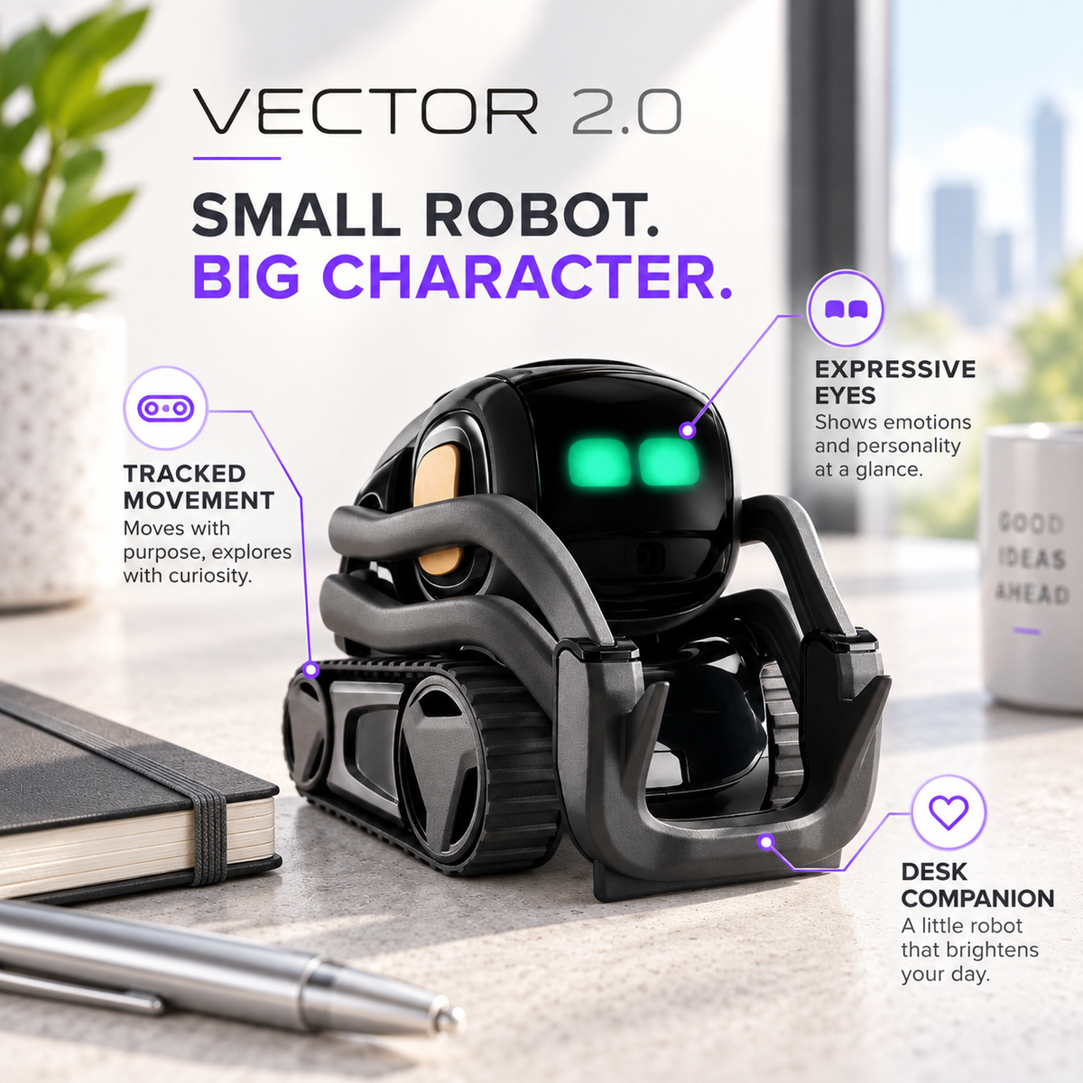 Vector 2.0 Robot — An Expressive Autonomous Desk Companion — Siero Trade